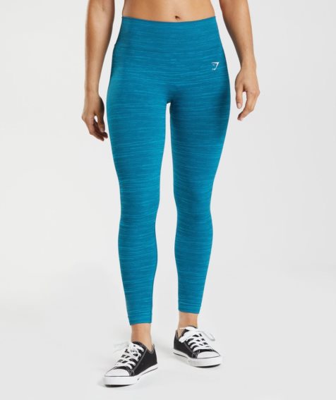 Women's Gymshark Adapt Marl Seamless Leggings Blue | NZ 5URKMC